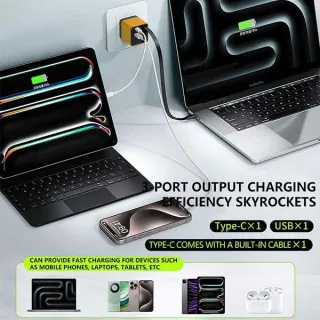 80 W-os gyorstöltő behúzható kábellel